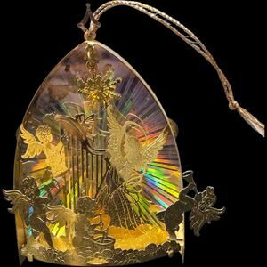 Vintage 3D Solid Brass Ornaments Lot Etched Gold Angel Cherub Made in Taiwan ROC